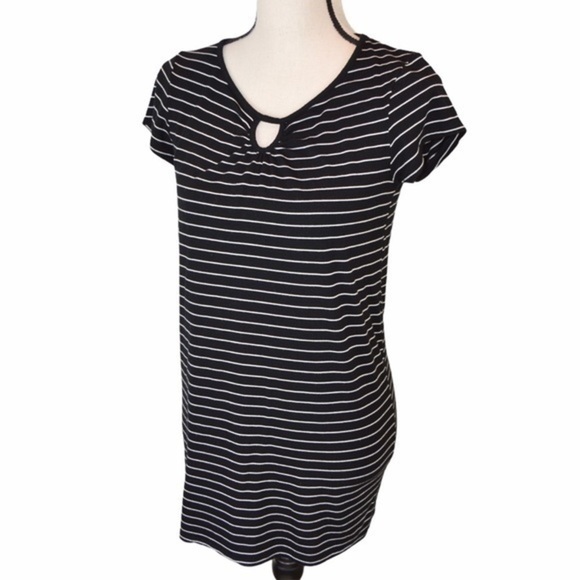 Ruby Ribbon SOFT Striped Tunic Tee, Size Small - Picture 1 of 7
